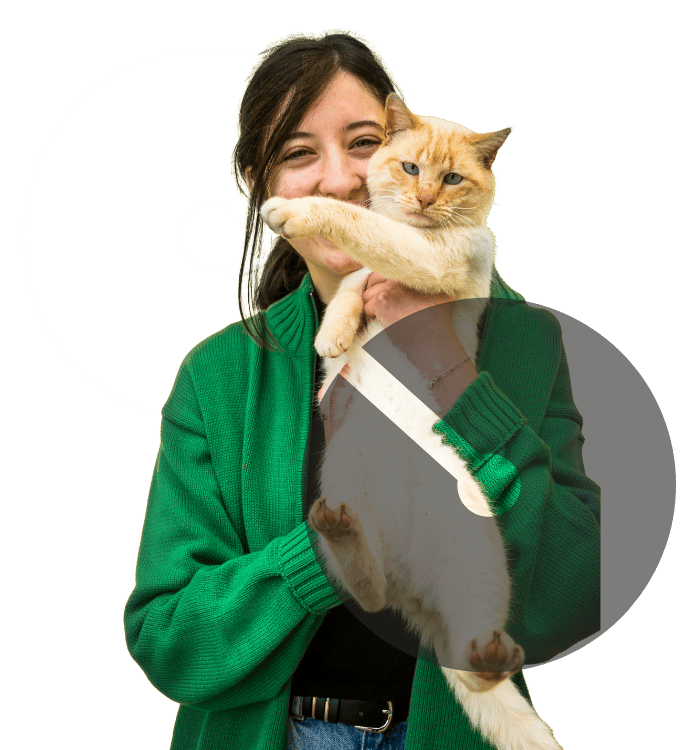 Who's it for - Woman holding cat